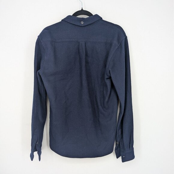 HAN Button Up Shirt Men Size XL Wool Blend Textured Minimalist Danish Timeless - Picture 2 of 10